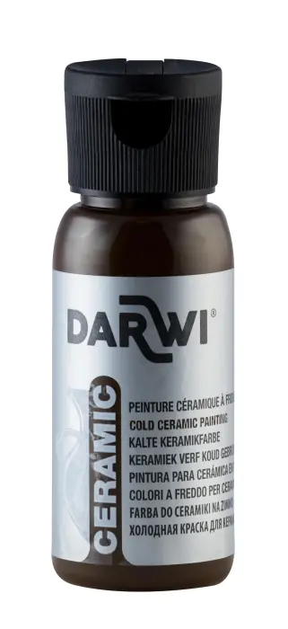 DARWI Flacon de 50 ml de Peinture sur Céramique à Froid - Marron foncé
