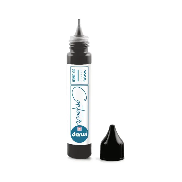DARWI Contour 3D 30 ml Peinture sur Verre - Noir