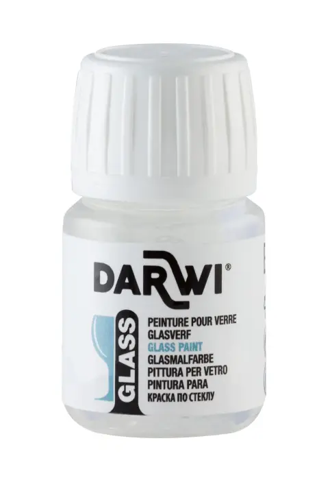 DARWI Flacon de 30 ml de Peinture sur Verre - Blanc