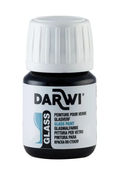 DARWI Flacon de 30 ml de Peinture sur Verre - Noir