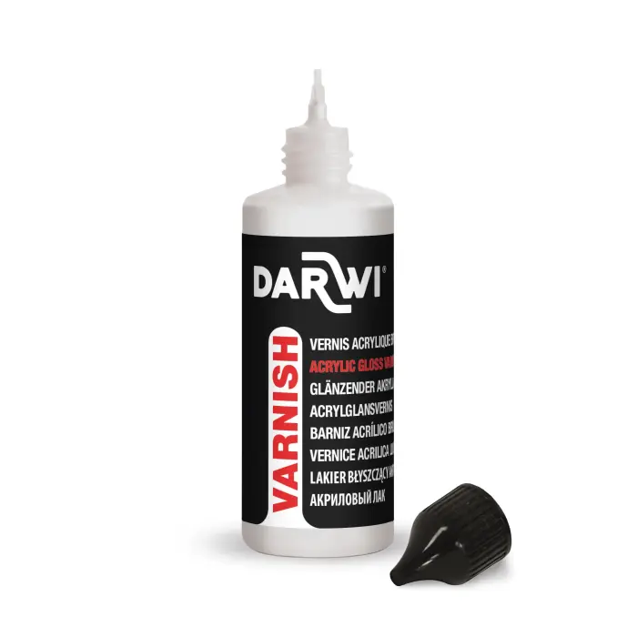 DARWI Flacon de 80 ml Vernis Acrylique, finition Brillante - Incolore