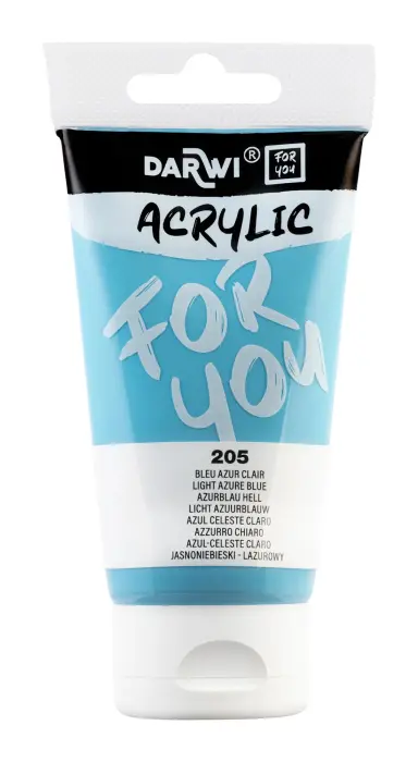 Darwi For You tube de peinture acrylique 75 ml - Bleu azur clair - New