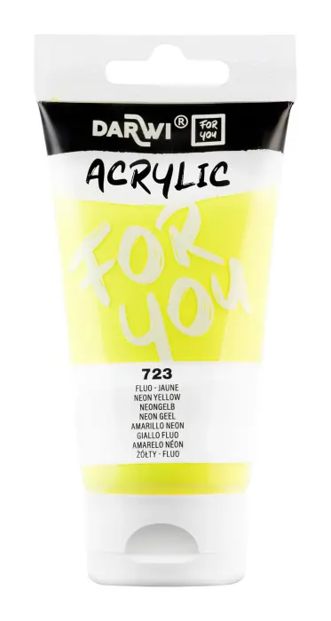 Darwi For You tube de peinture acrylique 75 ml - Jaune fluo - New
