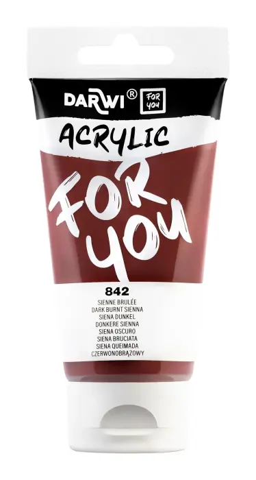 Darwi For You tube de peinture acrylique 75 ml - Sienne brûlée - New