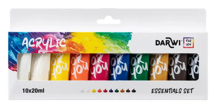 Darwi For You set de peinture acrylique - 10x20 ml - Assortiment