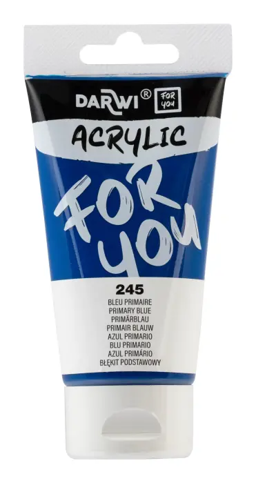 Darwi For You tube de peinture acrylique 75 ml - Bleu primaire