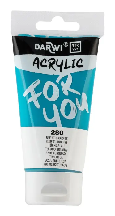 Darwi For You tube de peinture acrylique 75 ml - Bleu turquoise