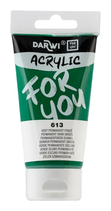 Darwi For You tube de peinture acrylique 75 ml - Vert permanent foncé