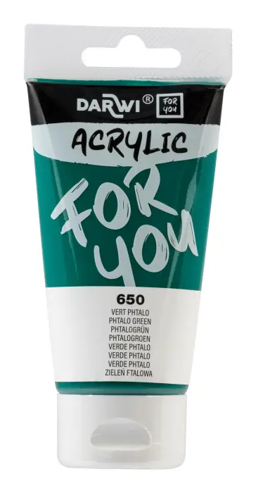 Darwi For You tube de peinture acrylique 75 ml - Vert phtalo