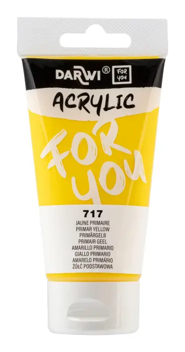 Darwi For You tube de peinture acrylique 75 ml - Jaune primaire