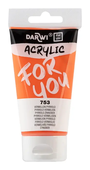 Darwi For You tube de peinture acrylique 75 ml - Vermillon pyrrolo