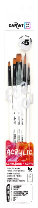 Darwi For You set de 5 pinceaux fins - Blanc