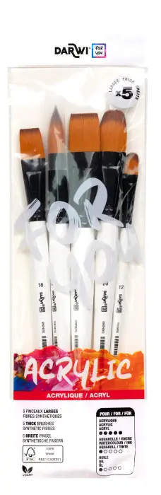 Darwi For You set de 5 pinceaux larges - Blanc