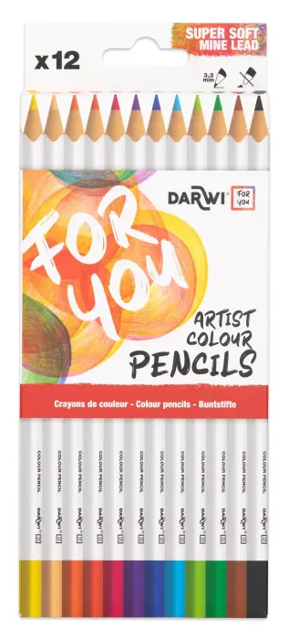 Darwi For You boite de 12 crayons de couleur standards - Assortiment
