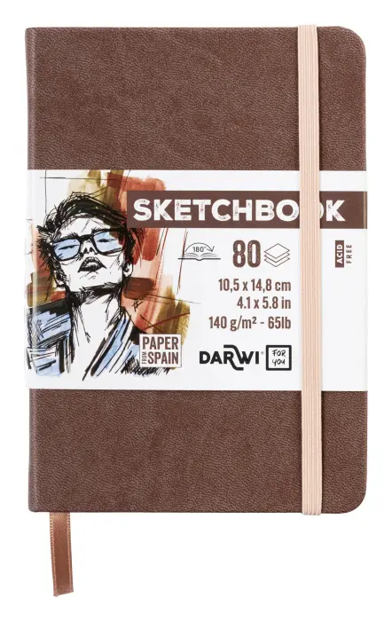 DFY Sketchbook A6 80F 140g - Brun - New