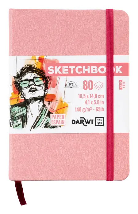 DFY Sketchbook A6 80F 140g - Rose pâle - New