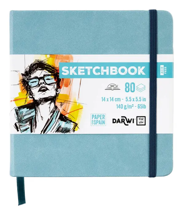 DFY Sketchbook 14x14 80F 140g - Bleu pâle - New