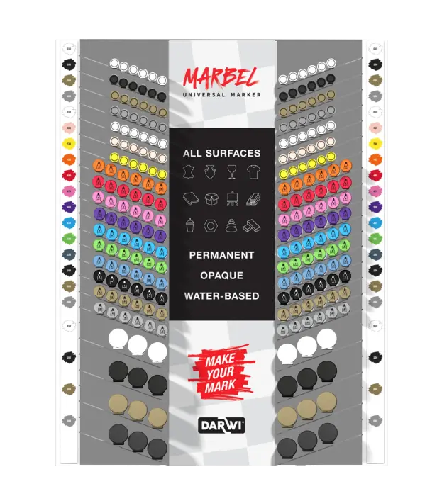 MARBEL Présentoir de Comptoir en Métal AVEC MACHANDISE L49 x P13 xH62,5 cm (Pointes mixtes) - Assortiment