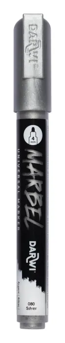 MARBEL Marqueur Universel Pointe Ronde Médium 4mm - Argent