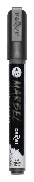MARBEL Marqueur Universel Pointe Ronde Médium 4mm - Noir métallisé