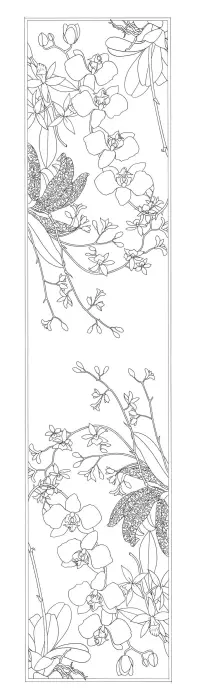 Echarpe 100% soie - 180x43cm Orchidee - Blanc