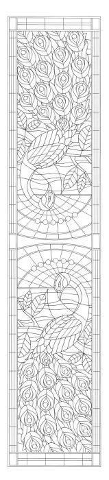 Echarpe 100% soie - 180x43cm Peacock - Blanc