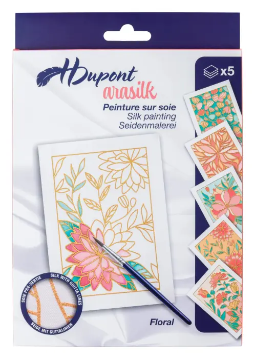 Set de 5 cadres à peindre - Floral - Blanc
