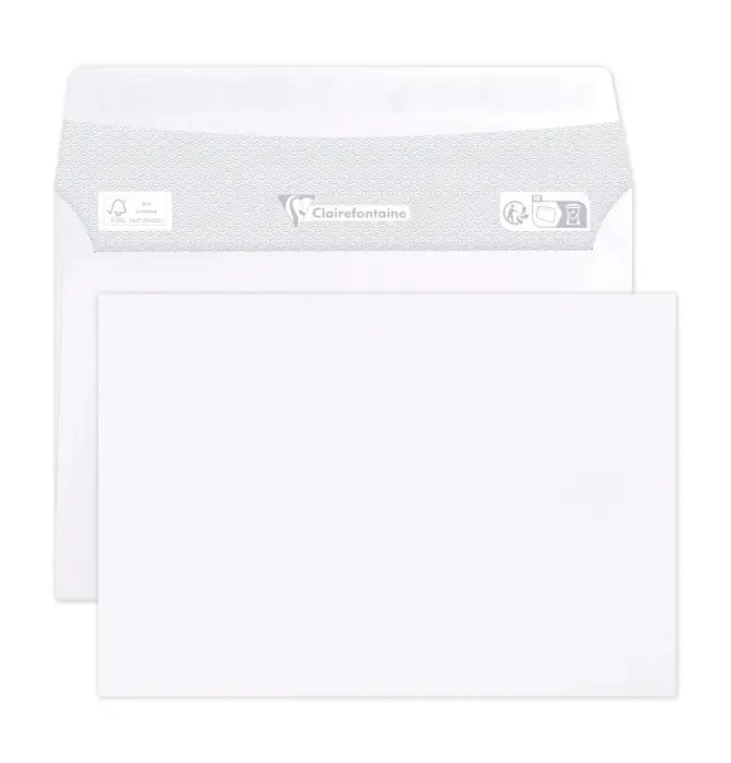 Boite de 500 Enveloppes CLAIRALFA Blanches C6-114x162mm - Auto-Adhésives - 80g/m2