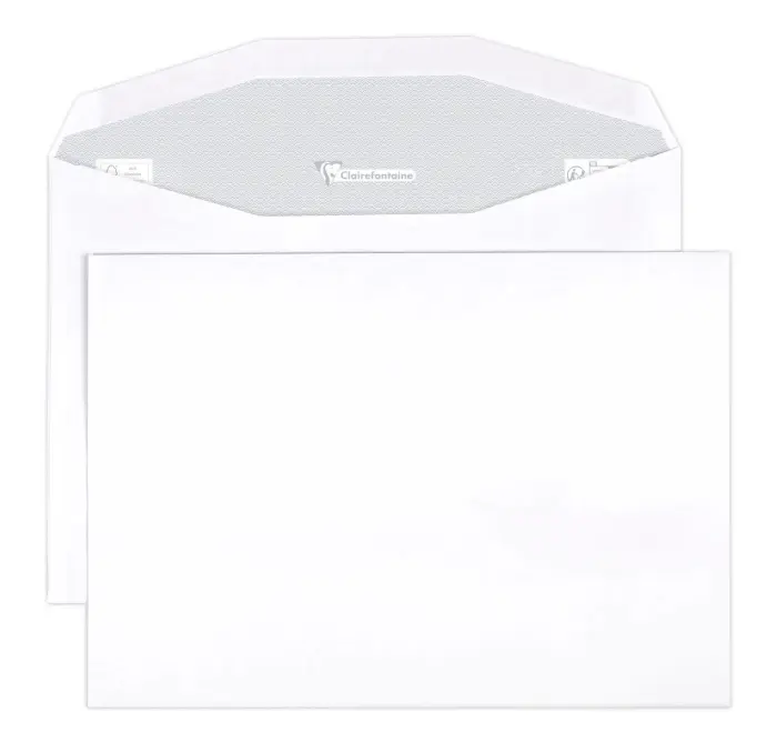 Boite de 500 Enveloppes CLAIRALFA Blanches C5-162x229mm - Gommée Mécanisable - 80g/m2 - pour machine de mise sous pli automatique