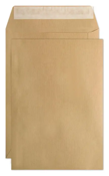 Boite de 500 Pochettes Kraft Brun 100% recyclé C5-162x229 mm - Auto-Adhésives - 90g/m2