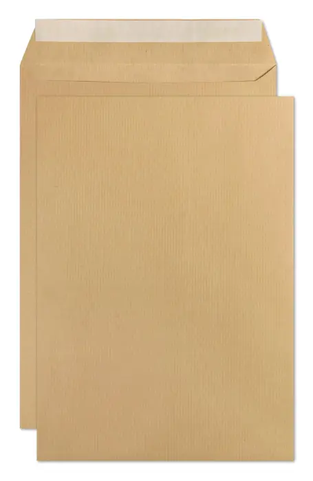 Boite de 250 Pochettes Kraft Brun 100% recyclé C4-229x324 mm - Auto-Adhésives - 90g/m2