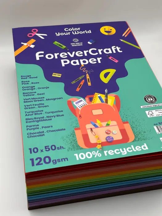 FOREVERCRAFT A4 120G COULEURS ASSORTIES 10x50F C.2