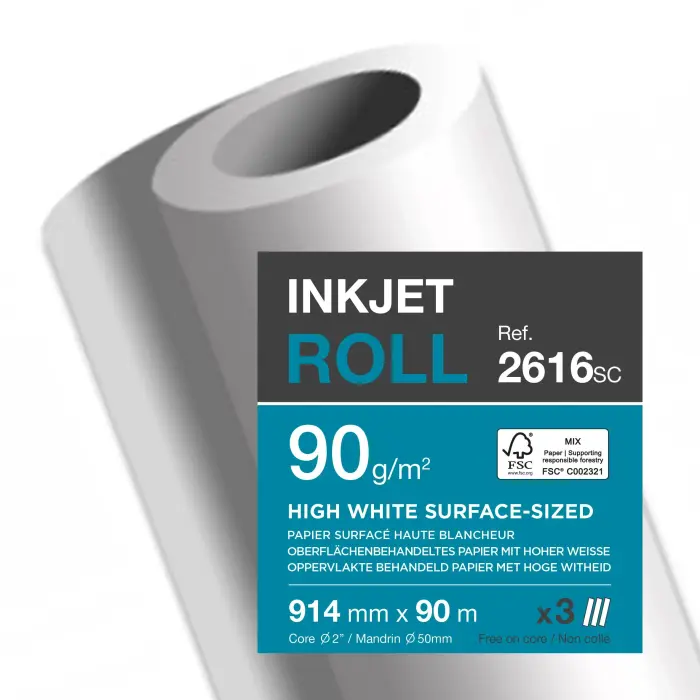 BBX CLAIRJET 1300 90G LZ 914mm x 90m - Bright
