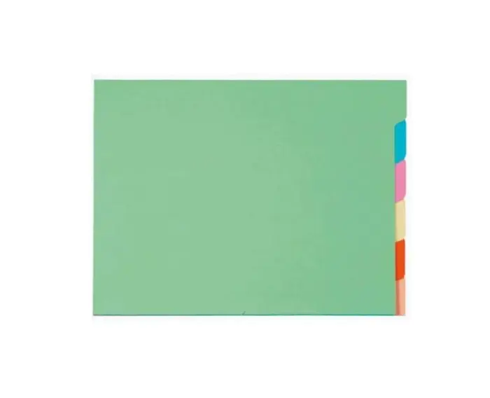 Paquet de 10x6 chemises compartiments a onglets pour armoire SUPER 210 - 24x32cm - Couleurs assorties