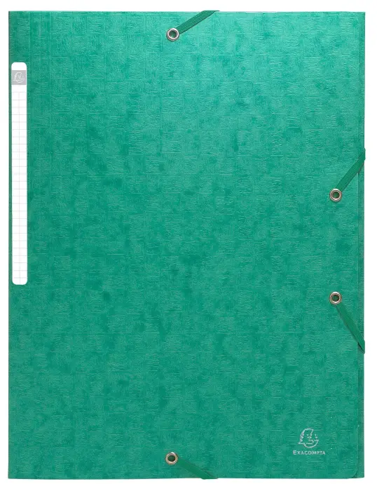 Chemise à élastiques sans rabat - carte lustrée gaufrée Scotten 600g/m2- A4 - Vert