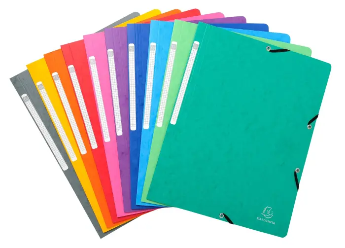 Chemise à élastique sans rabat carte lustrée 400gm2 - A4 - Couleurs assorties