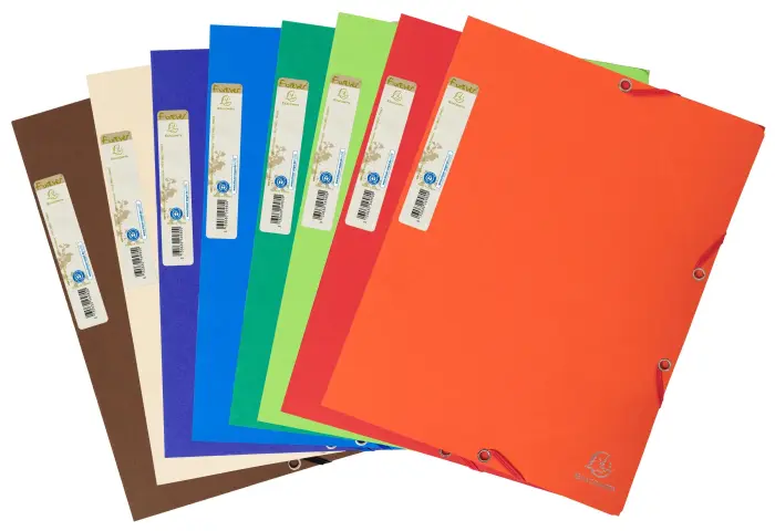 Chemise 3 rabats à élastique carte recyclée 380g/m2 Forever - A4 - Couleurs assorties
