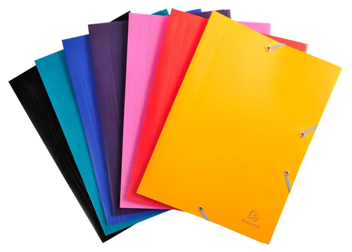 Chemise à élastique 3 rabats Polypropylène 4/10e Opaque Eco - A4 - Couleurs assorties
