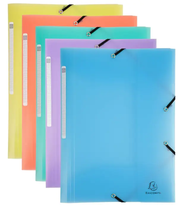 Chemise à élastiques 3 rabats polypropylène Chromaline Pastel - A4 - Couleurs assorties