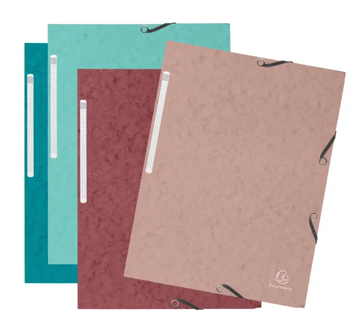 Chemise à élastiques 3 rabats carte lustrée 400g/m2 Skandi - Couleurs assorties