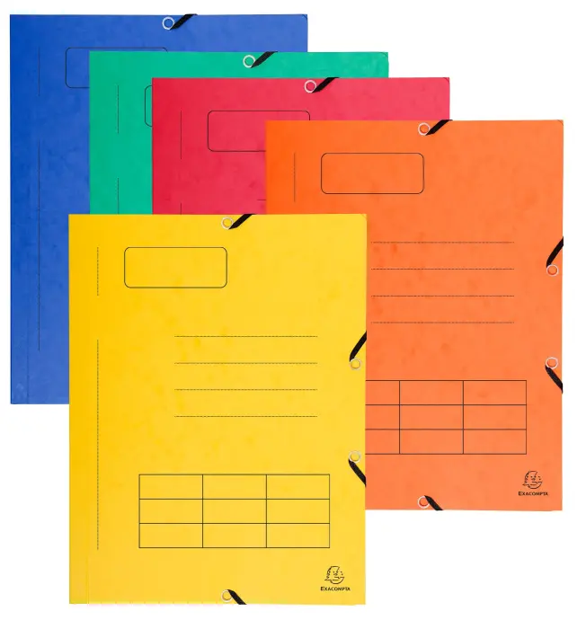 Chemise à élastique Imprimée 3 rabats carte lustrée 355gm2 - A4 - Couleurs assorties