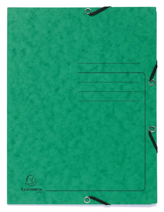 Chemise à élastique 3 rabats carte lustrée 355gm2 - A4 - Vert