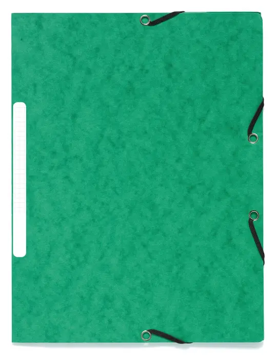 Chemise à élastiques 3 rabats carte marbrée recyclée 355g/m2 - A4 - Vert