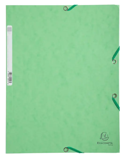 Chemise 3 rabats à élastiques carte lustrée 400g/m2 - A4 - Tilleul