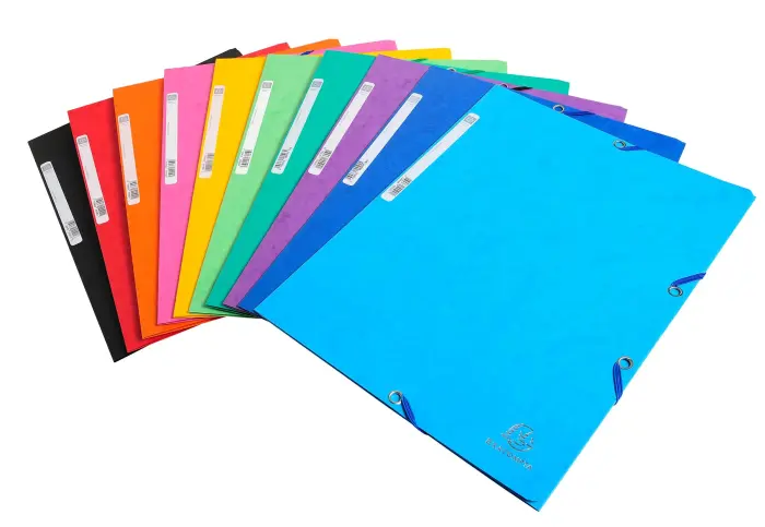 Chemises à élastiques carte lustrée 3 rabats - Couleurs assorties