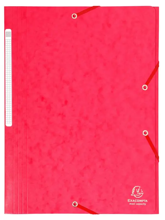 Chemise à élastiques Maxi capacity carte lustrée 425gm2 - A4 - Rouge