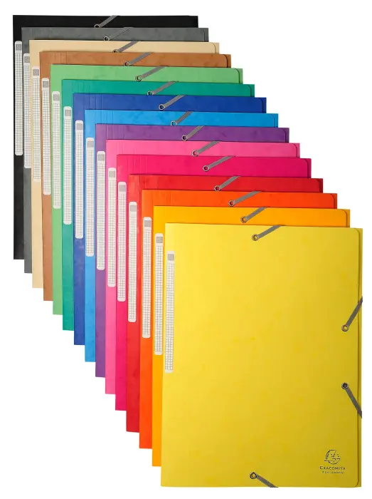 Chemise à élastiques Maxi capacity carte lustrée 425gm2 - A4 - Couleurs assorties