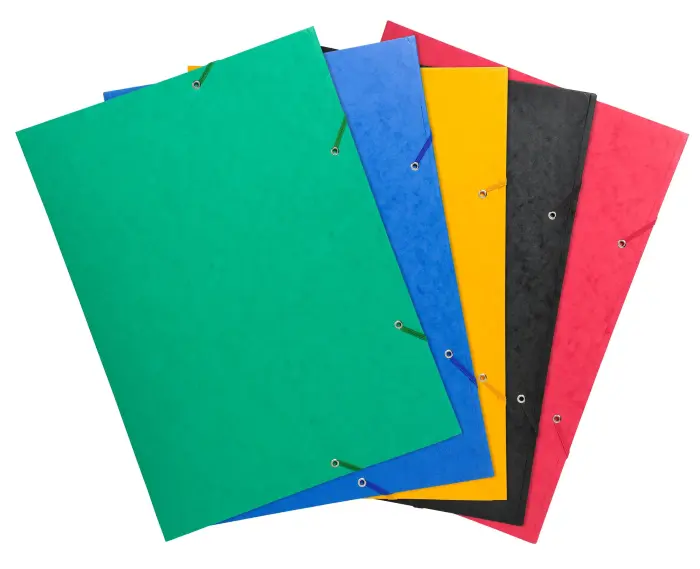 Chemise à élastique 3 rabats carte lustrée 600gm2 - A3 - Couleurs assorties