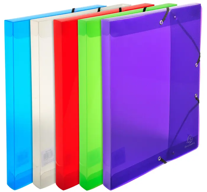 Boite de classement Exabox en polypropylène - dos 25mm - Crystal Colours - A4 - Couleurs assorties