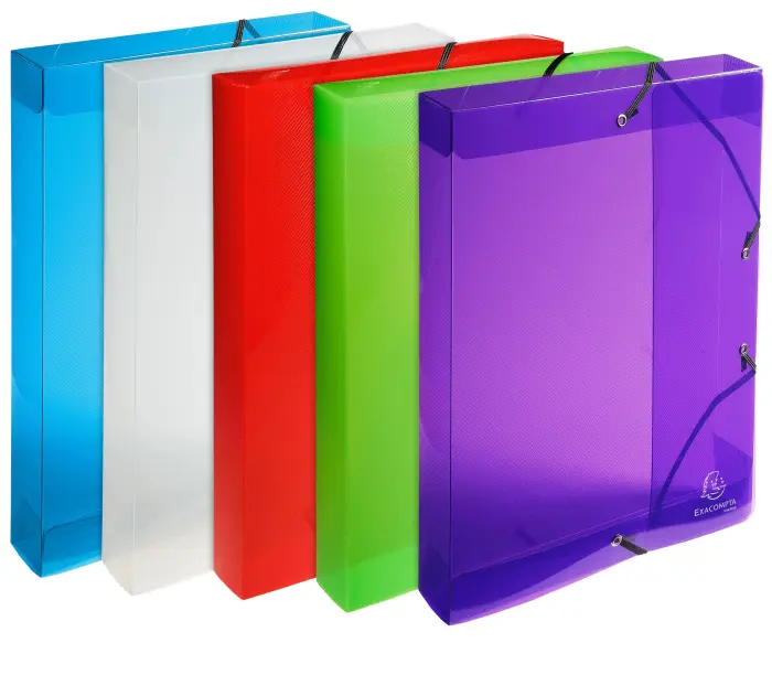 Boite de classement Exabox Dos 40mm Polypropylène Crystal Colours - A4 - Couleurs assorties